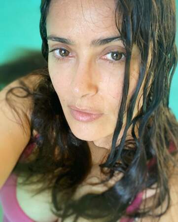 L'actrice Salma Hayek est toujours aussi jolie sans maquillage.
