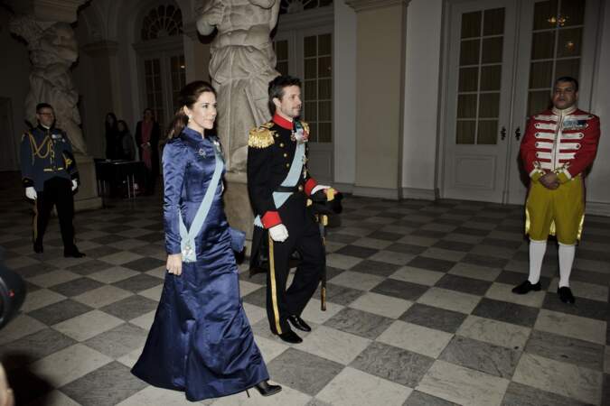 La princesse Mary et le prince Frederik de Danemark lors de la cérémonie pour la nouvelle année à Copenhague en 2014.