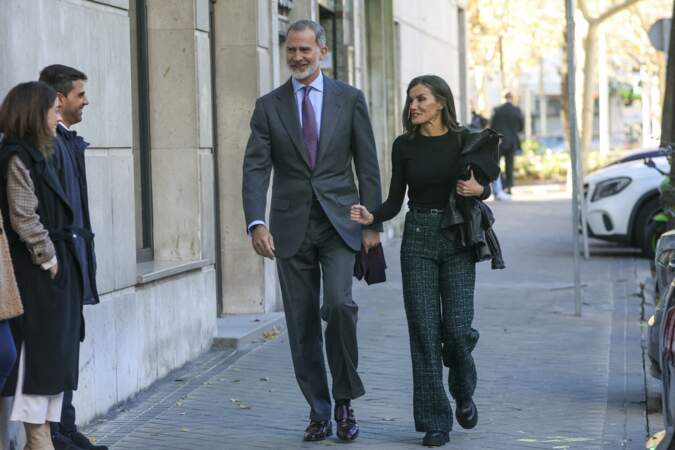 Felipe VI et Letizia lors de l'anniversaire de l'Infante Elena à Madrid, en Espagne, le mercredi 20 décembre 2023.