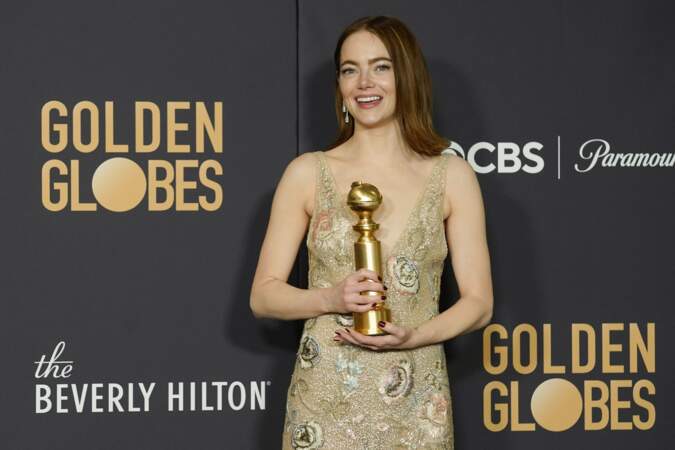 Golden Globes Awards 2024 - Emma Stone remporte le Golden Globes de la meilleure actrice dans un film musical ou une comédie avec Pauvres créatures