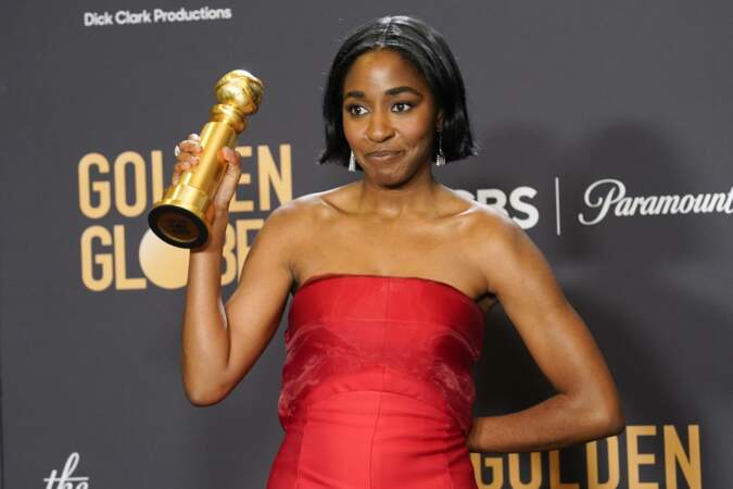 Golden Globes Awards 2024 - Ayo Edebiri remporte le Golden Globes de la meilleure actrice dans une série télévisée musicale ou comique pour The bear