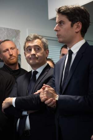 Gérald Darmanin et Gabriel Attal en visite au commissariat de Police Nationale d'Ermont-Eaubonne.