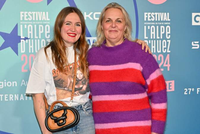 Valerie Damidot et sa fille Roxanne Damidot à l'avant-première du film Heureux Gagnants lors du 27e Festival du film de l'Alpe d'Huez.