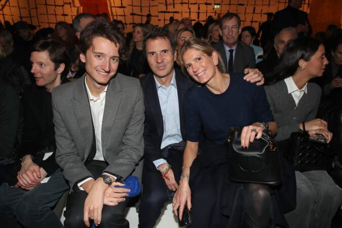 Défilé de mode Christian Dior : Jean Arnault, Ian Gallienne et sa femme Ségolène.