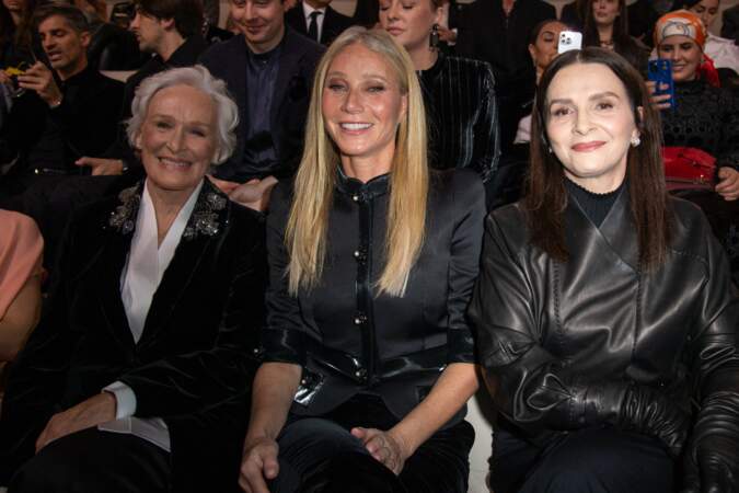 Glenn Close, Gwyneth Paltrow et Juliette Binoche au défilé Giorgio Armani Haute Couture Printemps/Été 2024 dans le cadre de la semaine de la mode à Paris.