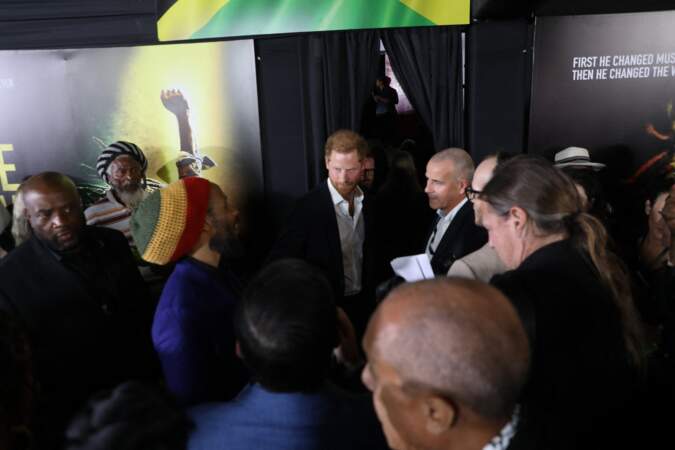Le prince Harry et Meghan Markle assistent à la première du film "Bob Marley : One Love" à Kingston en Jamaïque.
