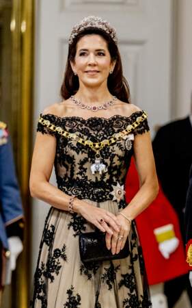 La reine Mary de Danemark à un dîner de gala au château de Christiansborg en septembre 2022.