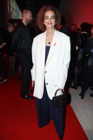 Leila Slimani au "DinDînerer de la mode", soirée "Sidaction", à Paris pour l'association SIDA le 25 janvier 2024.
