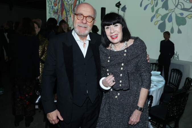 Chantal Thomass et Michel Fabian au "Dîner de la mode", soirée "Sidaction", à Paris pour l'association SIDA le 25 janvier 2024.
