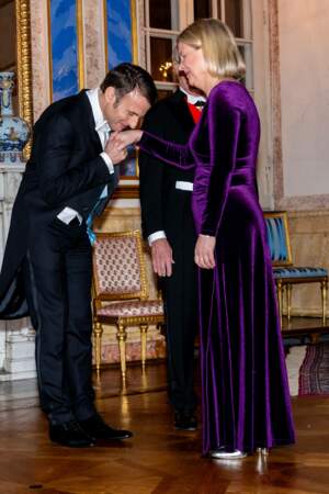 Dîner d'état en l'honneur du président Emmanuel Macron et de Brigitte Macron au Palais royal de Stockholm : le président Emmanuel Macron et Magdalena Andersson.