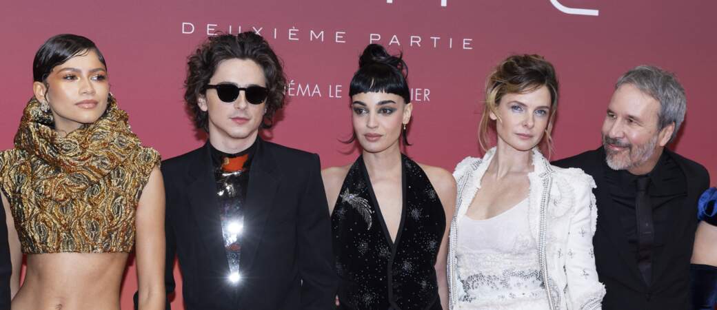 Le film Dune deuxième partie est attendu au cinéma le 28 février 2024.
Zendaya, Timothée Chalamet, Souheila Yacoub, Rebecca Ferguson et Denis Villeneuve ont participé à l'avant-première parisienne au Grand Rex à Paris, le 12 février 2024.