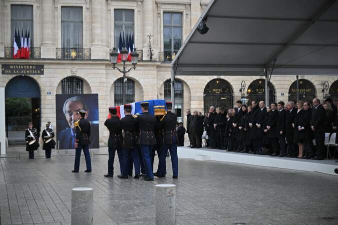 Hommage national à Robert Badinter au ministère de la Justice, Place Vendôme le 14 février 2024