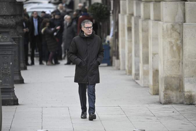 Hommage national à Robert Badinter au ministère de la Justice, Place Vendôme le 14 février 2024 : Olivier Faure