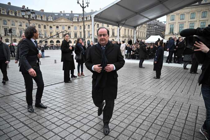 Hommage national à Robert Badinter au ministère de la Justice, Place Vendôme le 14 février 2024 : François Hollande