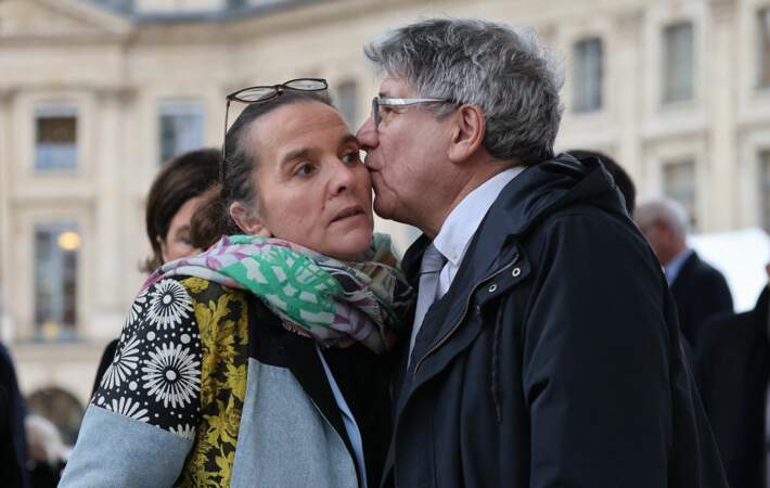 Hommage national à Robert Badinter au ministère de la Justice, Place Vendôme le 14 février 2024 : Caroline Fiat et Eric Coquerel 