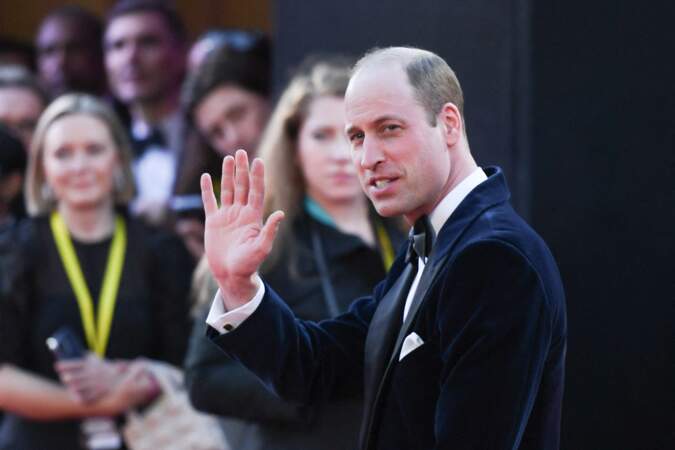 Le Prince William, Prince de Galles assiste aux 2024 EE BAFTA Film Awards au Royal Festival Hall à Londres, le 18 février 2024. Il est venu sans sa femme Kate Middleton, au repos forcé jusqu'au mois d'avril.