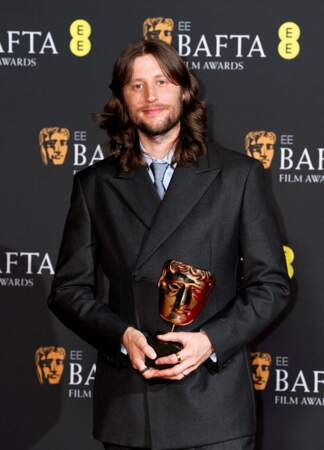 Ludwig Goransson dans la salle de presse après avoir remporté le prix de la musique originale pour Oppenheimer lors des Bafta Film Awards 2024.