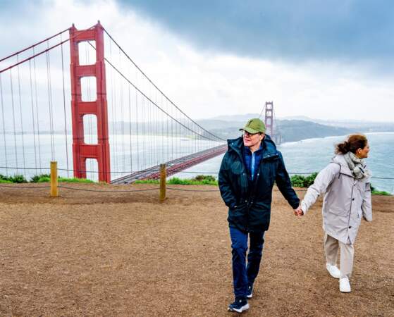 La princesse Victoria de Suède et le prince Daniel devant le Pont du Golden Gate à San Francisco.