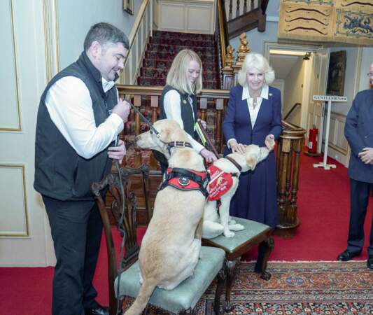 Le 20 février 2024, la reine Camilla a organisé une réception pour les chiens de détection médicale à Clarence House, à Londres.