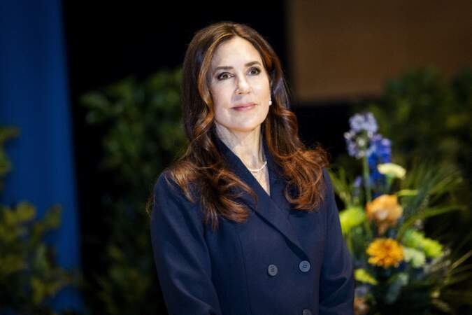 La reine Mary et le ministre de l'Éducation et de la Recherche ont remis les prix EliteForsk au Den Sorte Diamant à Copenhague, lundi 26 février 2024.