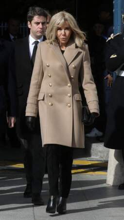 La Première Dame, Brigitte Macron lors de la cérémonie publique de scellement de la loi constitutionnelle du 8 mars 2024 portant sur la liberté de recourir à l’IVG.