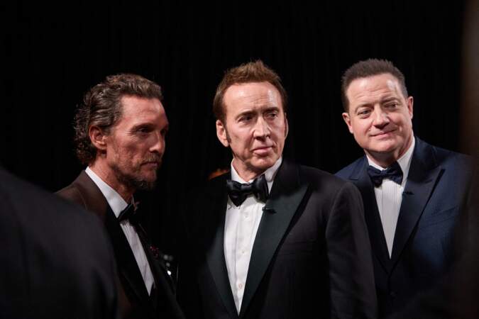 96ᵉ cérémonie des Oscars : Matthew McConaughey, Nicolas Cage et Brendan Fraser.