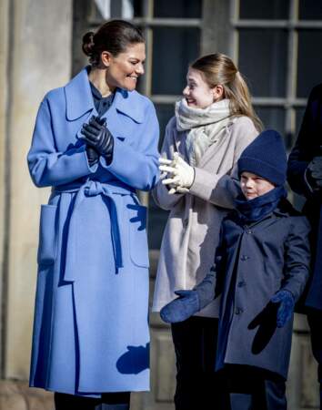 La princesse Victoria accompagnés du prince Oscar et de la princesse Estelle, célèbrent la cérémonie de la Sainte Victoria à Stockholm.