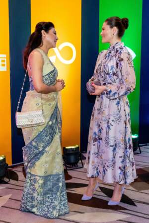 La princesse Victoria de Suède a fait la rencontre de Jaya Ahsan, une des ambassadrices de bonne volonté du Programme pour le développement 