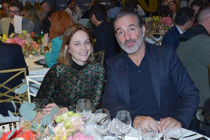 Jean Dujardin et sa femme Nathalie Péchalat lors du dîner de charité Breitling à la Samaritaine pour l’association "Premiers de Cordée"