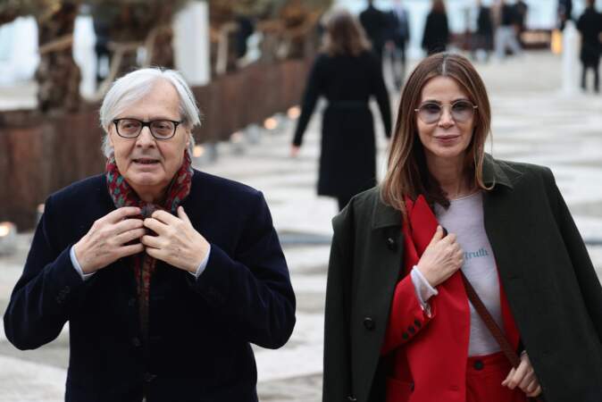 Vittorio Sgarbi et Sabrina Colle lors du diner de la François Pinault Foundation