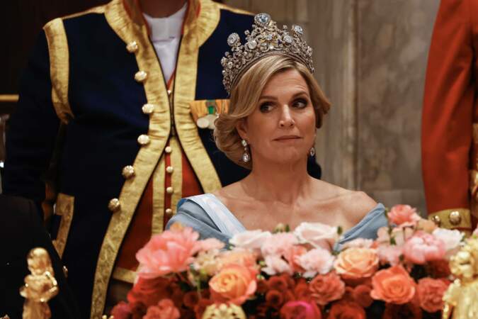 La reine Maxima des Pays-Bas lors du dîner de gala au palais royal d'Amsterdam.