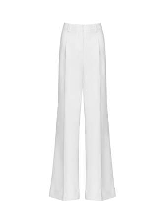 Pantalon évasé blanc de la collection Mango x Victoria Beckham