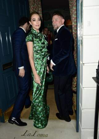 Guy Ritchie et sa femme Jacqui Ainsley fêtent le 50ᵉ anniversaire de Victoria Beckham au club Oswald's à Londres.