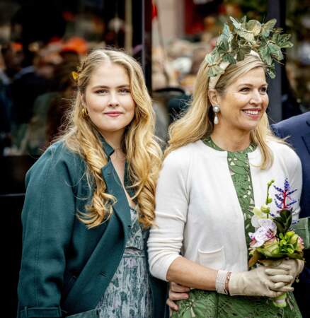 La reine Maxima des Pays-Bas et la princesse Catharina-Amalia assistent au Jour du Roi 2024.