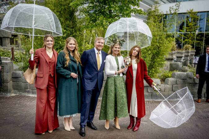 Le roi Willem-Alexander et la reine Maxima des Pays-Bas avec les princesses Catharina-Amalia, Alexia et Ariane des Pays-Bas assistent au Jour du Roi 2024.