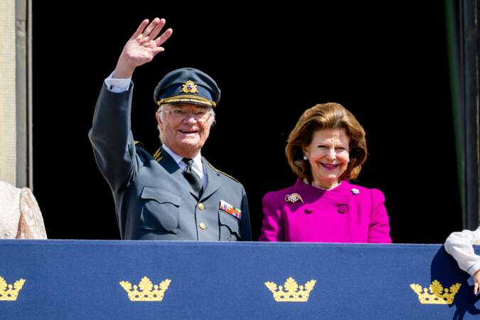 Le roi Carl XVI Gustav de Suède, et la reine Silvia de Suède lors des célébrations du 78ème anniversaire du roi de Suède.