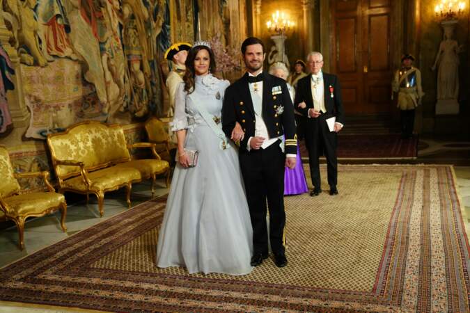Le prince suédois Carl Philip et la princesse Sofia lors du banquet d'Etat en l'honneur du couple royal de Danemark